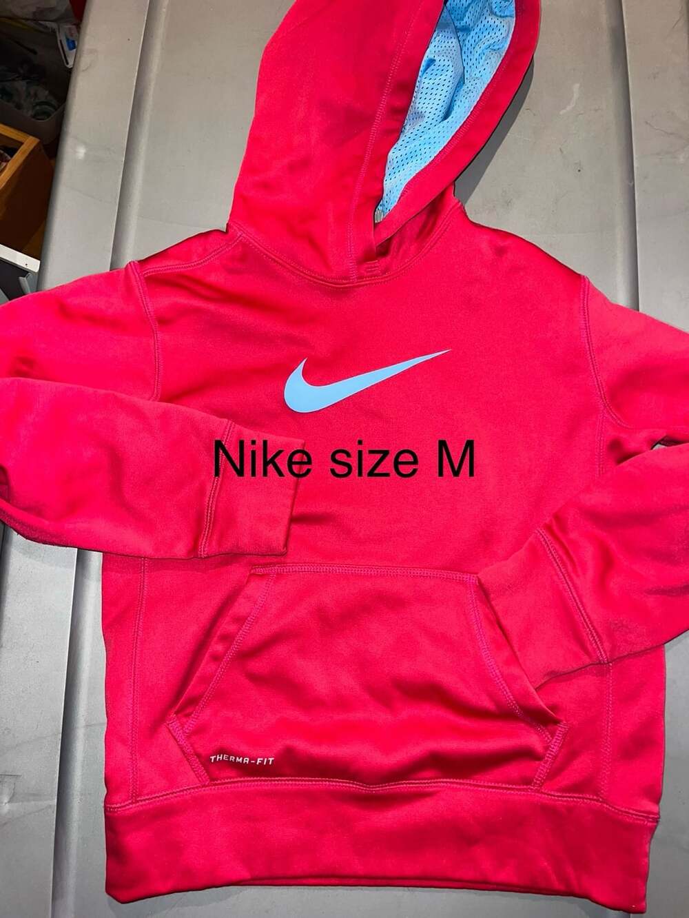 Nike Therma-Fit Hoodie Size M Pink Pullover Sweatshirt